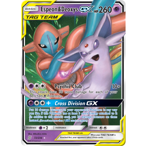 Rare Holo GX Espeon & Deoxys-GX 72/236 Pokemon TCG Sun & Moon Unified Minds