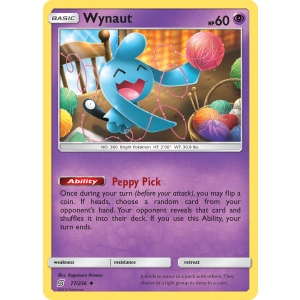 Wynaut 77/236 Pokemon TCG Sun & Moon Unified Minds