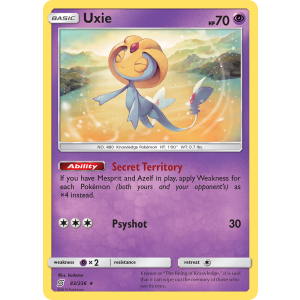 Rare Holo Uxie 83/236 Pokemon TCG Sun & Moon Unified Minds