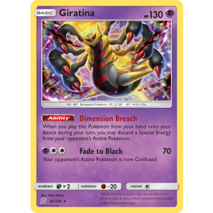 Rare Holo Giratina 86/236 Pokemon TCG Sun & Moon Unified Minds