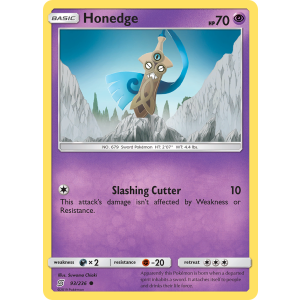 Honedge 93/236 Pokemon TCG Sun & Moon Unified Minds