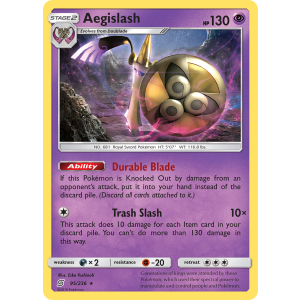 Rare Holo Aegislash 95/236 Pokemon TCG Sun & Moon Unified Minds