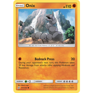 Onix 103/236 Pokemon TCG Sun & Moon Unified Minds