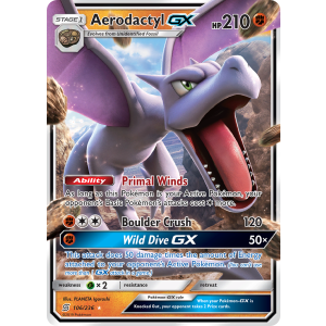 Rare Holo GX Aerodactyl-GX 106/236 Pokemon TCG Sun & Moon Unified Minds