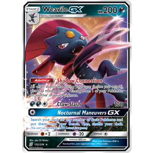 Rare Holo GX Weavile-GX 132/236 Pokemon TCG Sun & Moon Unified Minds