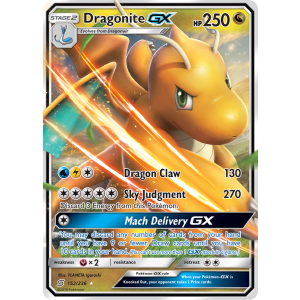 Rare Holo GX Dragonite-GX 152/236 Pokemon TCG Sun & Moon Unified Minds