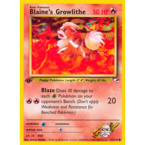 Blaine's Growlithe 62/132 Pokemon TCG Gym Gym Heroes