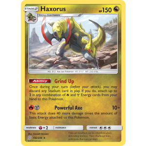 Rare Holo Haxorus 156/236 Pokemon TCG Sun & Moon Unified Minds