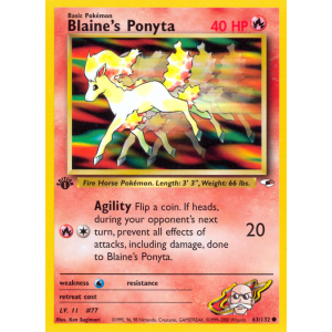 Blaine's Ponyta 63/132 Pokemon TCG Gym Gym Heroes