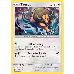 Tauros 164/236 Pokemon TCG Sun & Moon Unified Minds