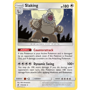 Rare Holo Slaking 170/236 Pokemon TCG Sun & Moon Unified Minds