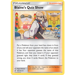 Blaine's Quiz Show 186/236 Pokemon TCG Sun & Moon Unified Minds