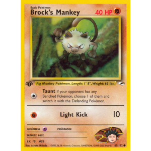 Brock's Mankey 67/132 Pokemon TCG Gym Gym Heroes