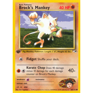 Brock's Mankey 68/132 Pokemon TCG Gym Gym Heroes