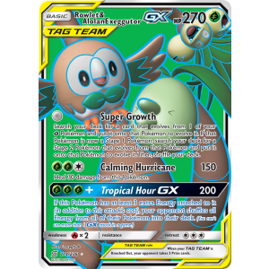 Rare Ultra Rowlet & Alolan Exeggutor-GX 214/236 Pokemon TCG Sun & Moon Unified Minds