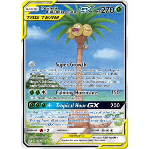 Rare Ultra Rowlet & Alolan Exeggutor-GX 215/236 Pokemon TCG Sun & Moon Unified Minds