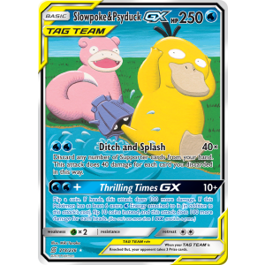 Rare Ultra Slowpoke & Psyduck-GX 218/236 Pokemon TCG Sun & Moon Unified Minds