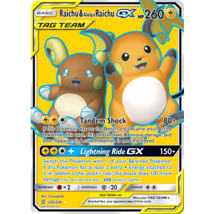 Rare Ultra Raichu & Alolan Raichu-GX 220/236 Pokemon TCG Sun & Moon Unified Minds