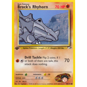 Brock's Rhyhorn 70/132 Pokemon TCG Gym Gym Heroes