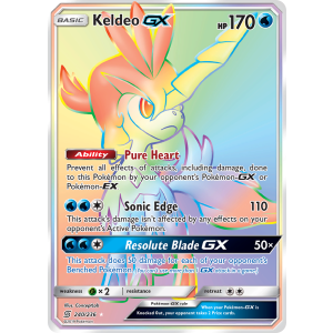 Rare Rainbow Keldeo-GX 240/236 Pokemon TCG Sun & Moon Unified Minds