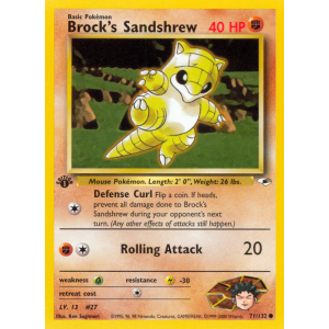 Brock's Sandshrew 71/132 Pokemon TCG Gym Gym Heroes