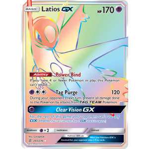 Rare Rainbow Latios-GX 243/236 Pokemon TCG Sun & Moon Unified Minds