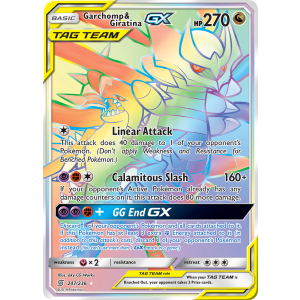 Rare Rainbow Garchomp & Giratina-GX 247/236 Pokemon TCG Sun & Moon Unified Minds