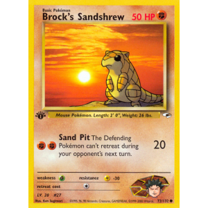 Brock's Sandshrew 72/132 Pokemon TCG Gym Gym Heroes