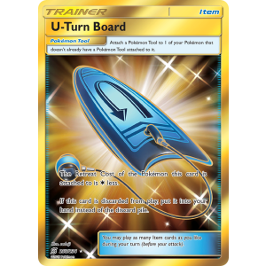 Rare Secret U-Turn Board 255/236 Pokemon TCG Sun & Moon Unified Minds