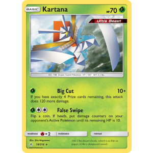 Rare Holo Kartana 19/214 Pokemon TCG Sun & Moon Unbroken Bonds