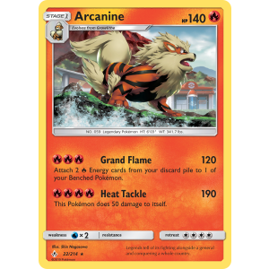 Rare Holo Arcanine 22/214 Pokemon TCG Sun & Moon Unbroken Bonds