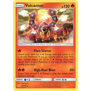 Rare Holo Volcanion 25/214 Pokemon TCG Sun & Moon Unbroken Bonds