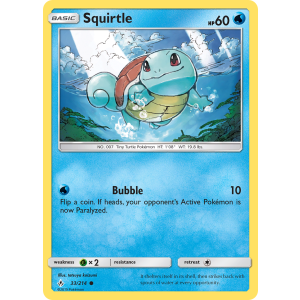 Squirtle 33/214 Pokemon TCG Sun & Moon Unbroken Bonds