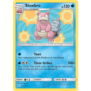 Rare Holo Slowbro 43/214 Pokemon TCG Sun & Moon Unbroken Bonds