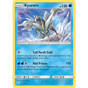 Rare Holo Kyurem 50/214 Pokemon TCG Sun & Moon Unbroken Bonds