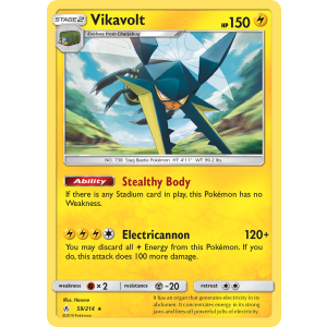 Rare Holo Vikavolt 59/214 Pokemon TCG Sun & Moon Unbroken Bonds