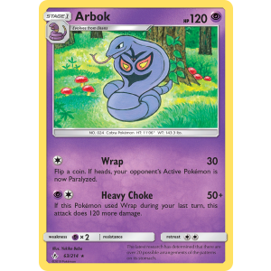 Arbok 63/214 Pokemon TCG Sun & Moon Unbroken Bonds