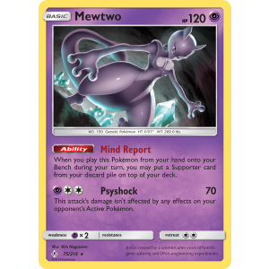 Mewtwo 75/214 Pokemon TCG Sun & Moon Unbroken Bonds