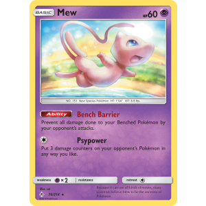 Rare Holo Mew 76/214 Pokemon TCG Sun & Moon Unbroken Bonds