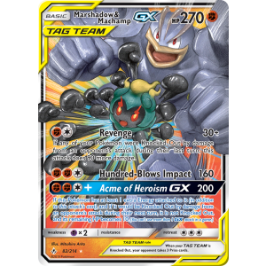 Rare Holo GX Marshadow & Machamp-GX 82/214 Pokemon TCG Sun & Moon Unbroken Bonds