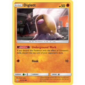 Diglett 85/214 Pokemon TCG Sun & Moon Unbroken Bonds