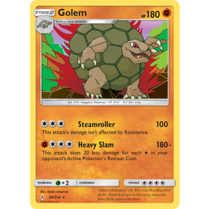 Rare Holo Golem 89/214 Pokemon TCG Sun & Moon Unbroken Bonds