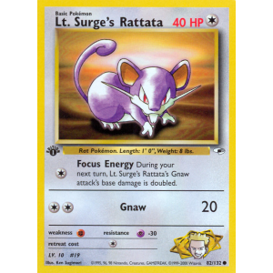 Lt. Surge's Rattata 82/132 Pokemon TCG Gym Gym Heroes