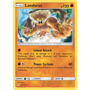 Rare Holo Landorus 103/214 Pokemon TCG Sun & Moon Unbroken Bonds