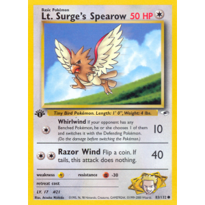 Lt. Surge's Spearow 83/132 Pokemon TCG Gym Gym Heroes