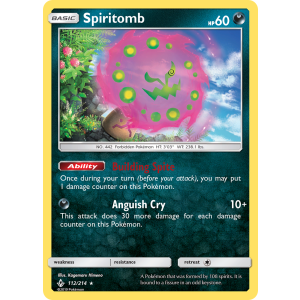 Rare Holo Spiritomb 112/214 Pokemon TCG Sun & Moon Unbroken Bonds