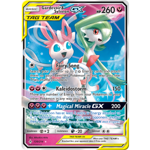 Rare Holo GX Gardevoir & Sylveon-GX 130/214 Pokemon TCG Sun & Moon Unbroken Bonds