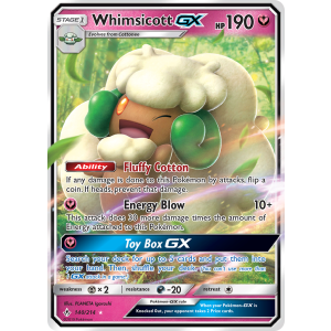 Rare Holo GX Whimsicott-GX 140/214 Pokemon TCG Sun & Moon Unbroken Bonds