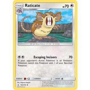 Raticate 144/214 Pokemon TCG Sun & Moon Unbroken Bonds