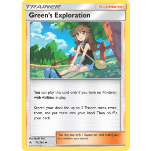 Green's Exploration 175/214 Pokemon TCG Sun & Moon Unbroken Bonds